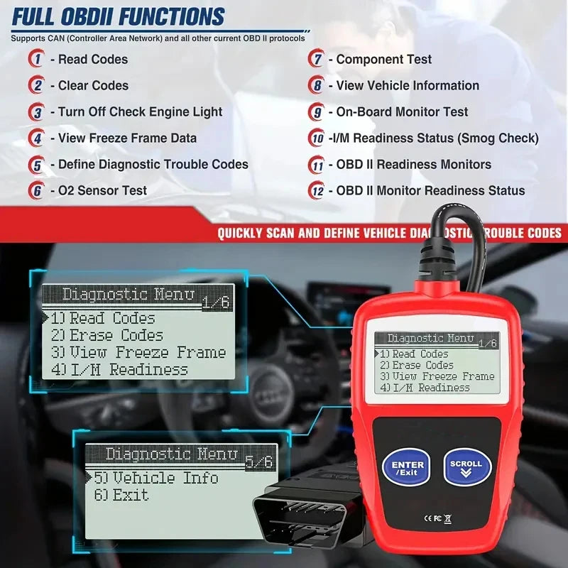 1 PC Car Fault Diagnosis Instrument Obd2 Clear Fault Codes Diagnostic