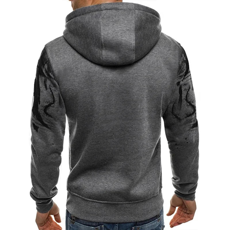 Gradient Print Men's Pullover Hooded Sweatshirt Spring Autumn Daily