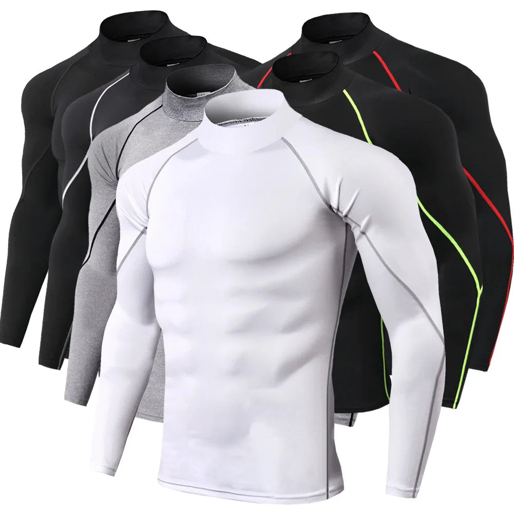 Men Sport T-shirt Quick Dry Bodybuilding Running Shirt Long Sleeve