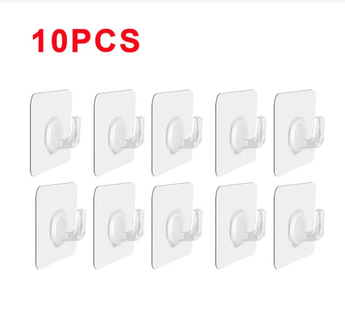 5/10/20Pcs Self-adhesive Hook Transparent Door Wall Hook Child Heavy