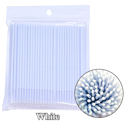 CNKESS 100PCS Eyelash Brushes Cotton Swab Micro Individual Eyelashes