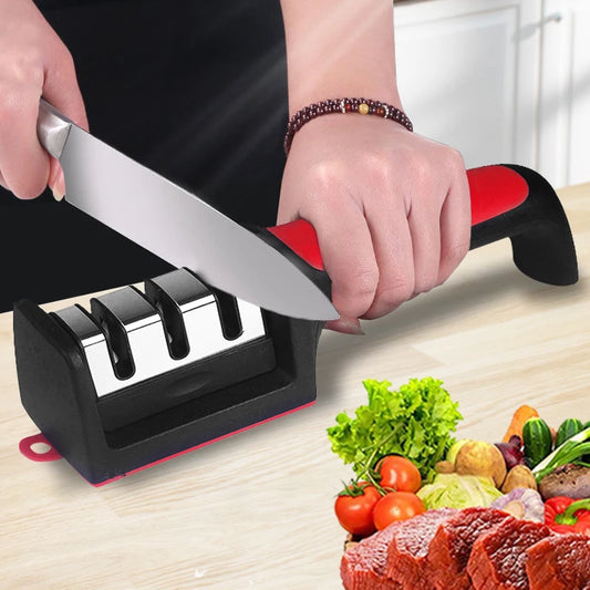 Kitchen 3/4-Segment Knife Sharpener Household Multi-Functional