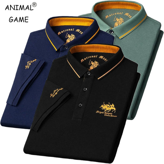 Summer Mens Embroidered Polo Shirts Short Sleeve Shirt Luxury Top