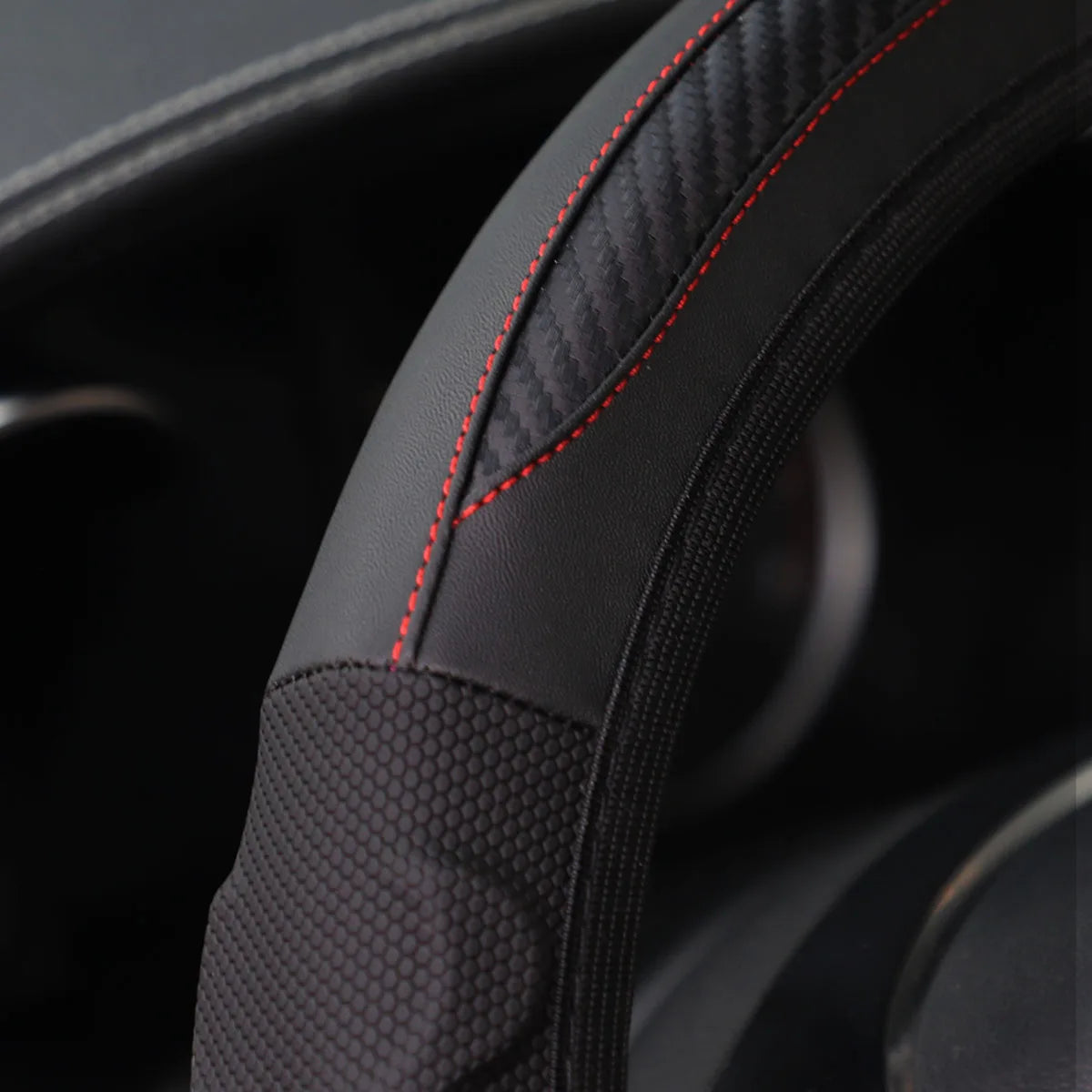 Silicone Stereo Leather Carbon Fiber Car without Inner Ring Steering