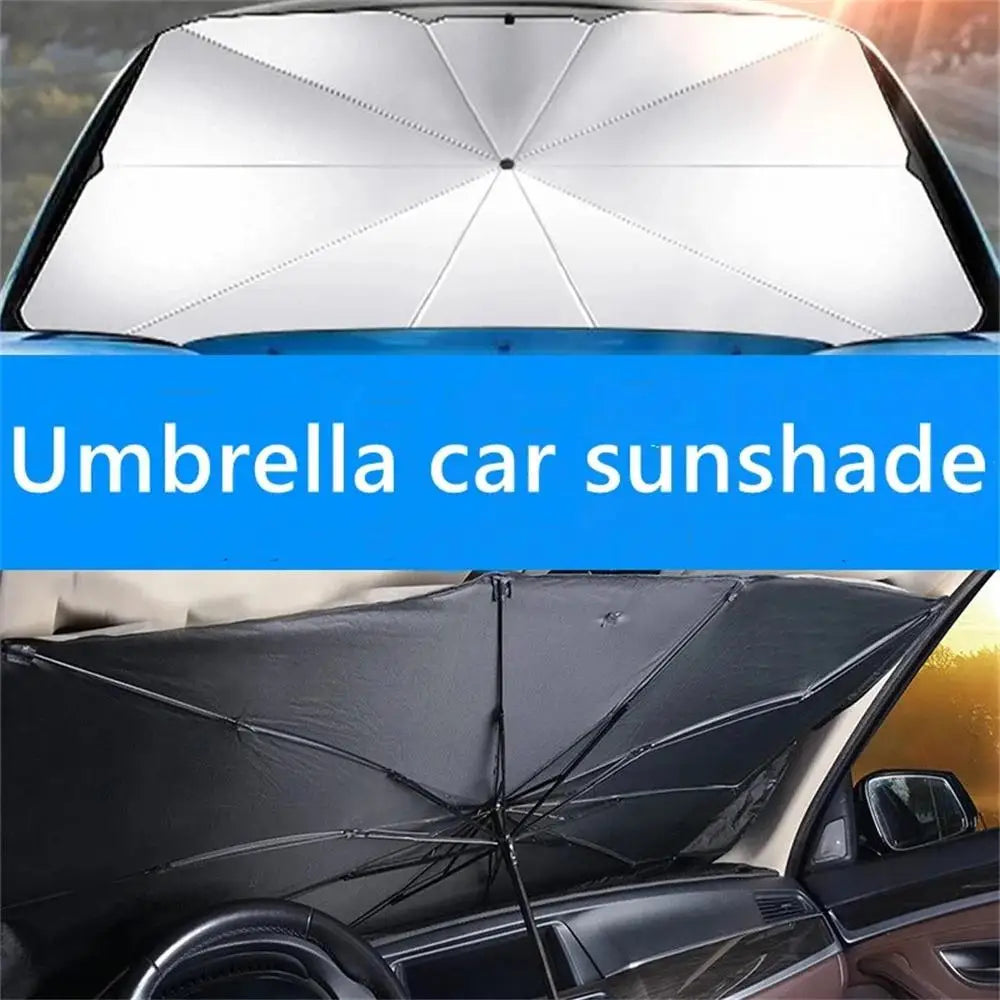 Rubber Sunshade Umbrella For Car Uv Protection Folding High Shading