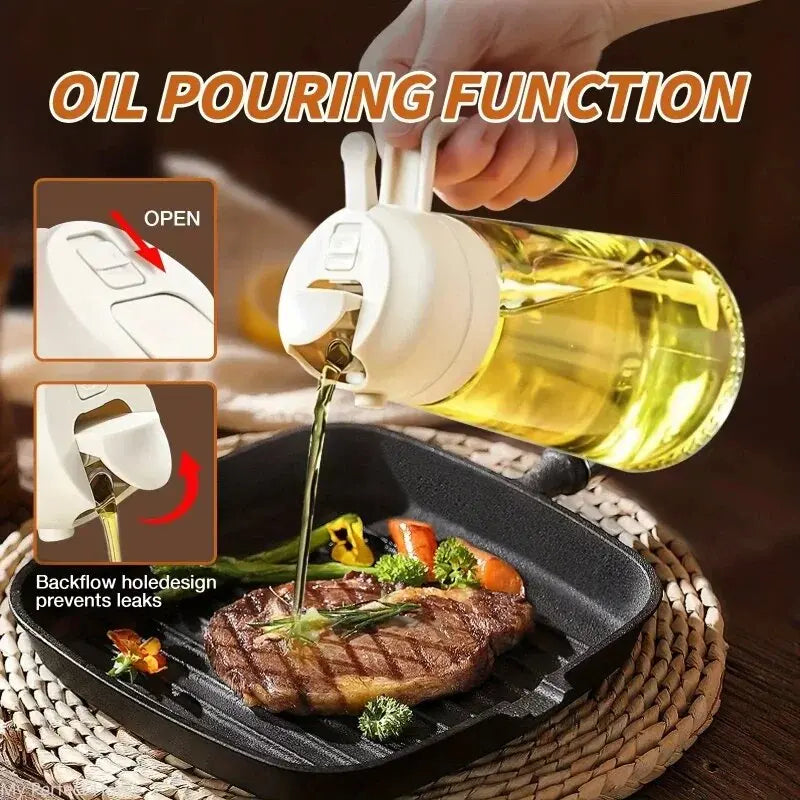 Multi-functional Kitchen Oil Bottle Spray Oil Pouring Two-in-one