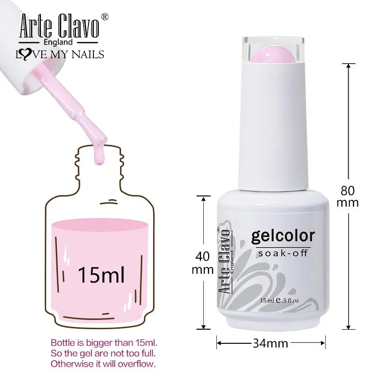 Arte Clavo 3pcs/Set Jelly Gel Polish Nude Pink Gel Nail Polish