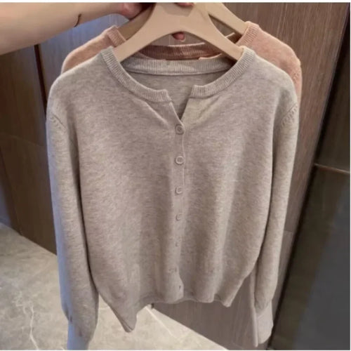 Fashion Women's Thin Fleece Knit Loose Short Cashmere Sweater Round