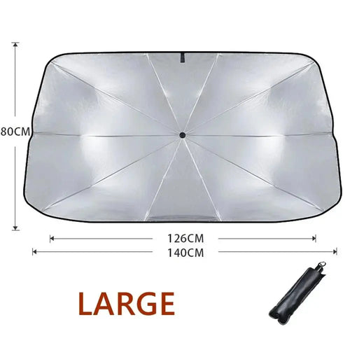 Rubber Sunshade Umbrella For Car Uv Protection Folding High Shading