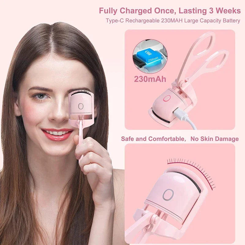 Heated Eyelashes Curler, USB Rechargeable Electric Eyelash Curlers