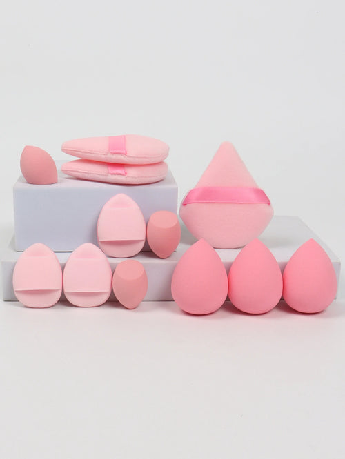 12-Piece All-Purpose Makeup Sponge Set, Made of 3 Loose Powder Puffs,