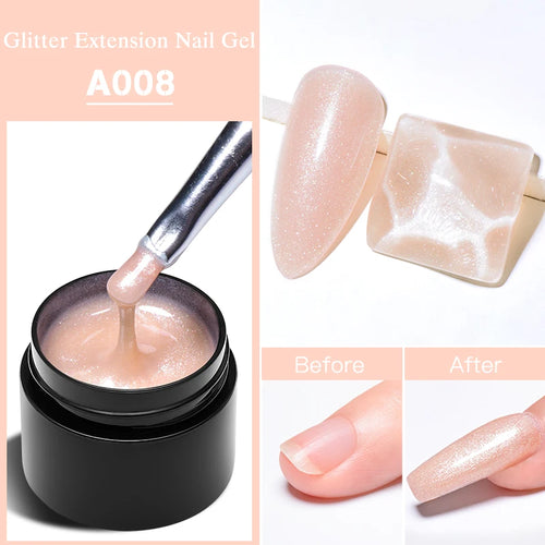 MEET ACROSS 7ml Clear Non Stick Hand Solid Extension Nail Gel Polish