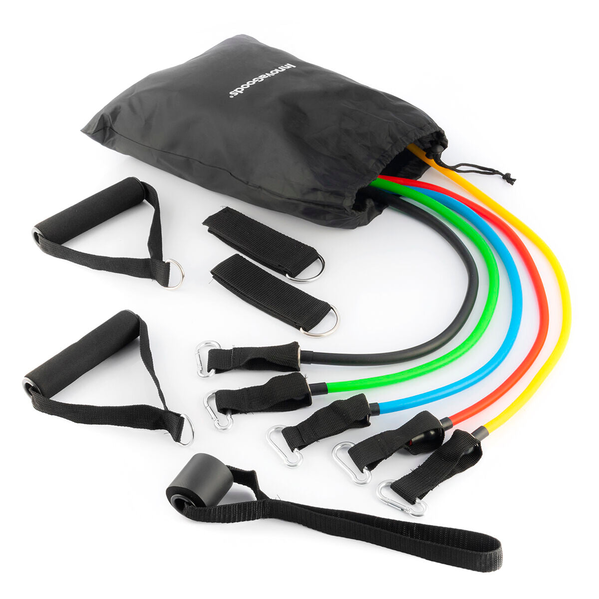 Set of Resistance Bands with Accessories and Exercise Guide Rebainer