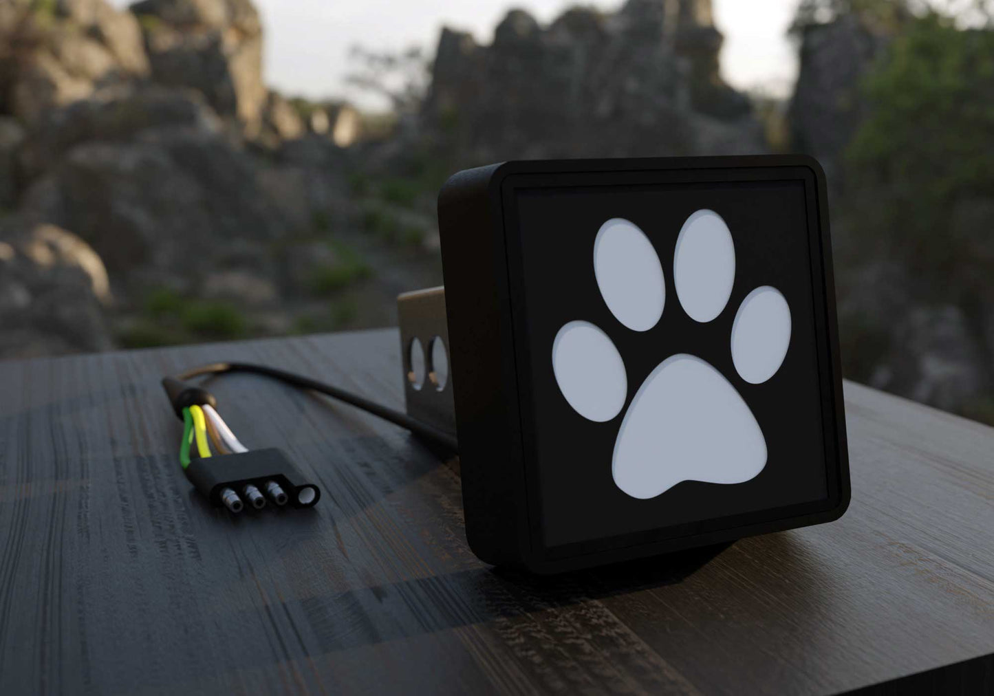 Paw Print LED Hitch Cover - Brake Light