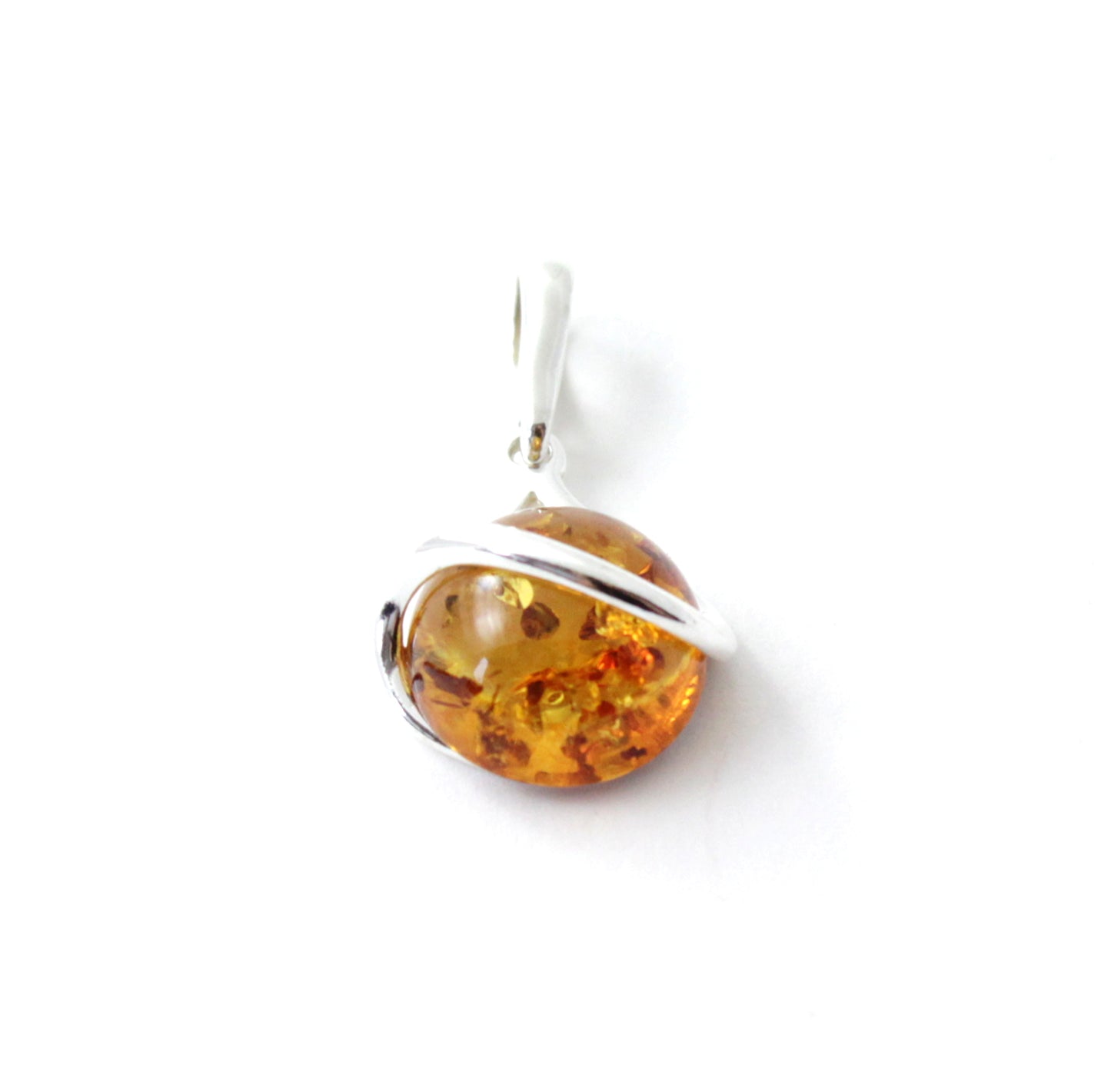 Baltic Amber and Sterling Silver Pendant for Necklace