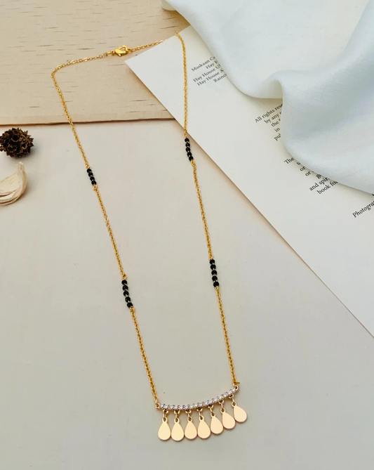 Elegant Gold Plated American Diamond Mangalsutra