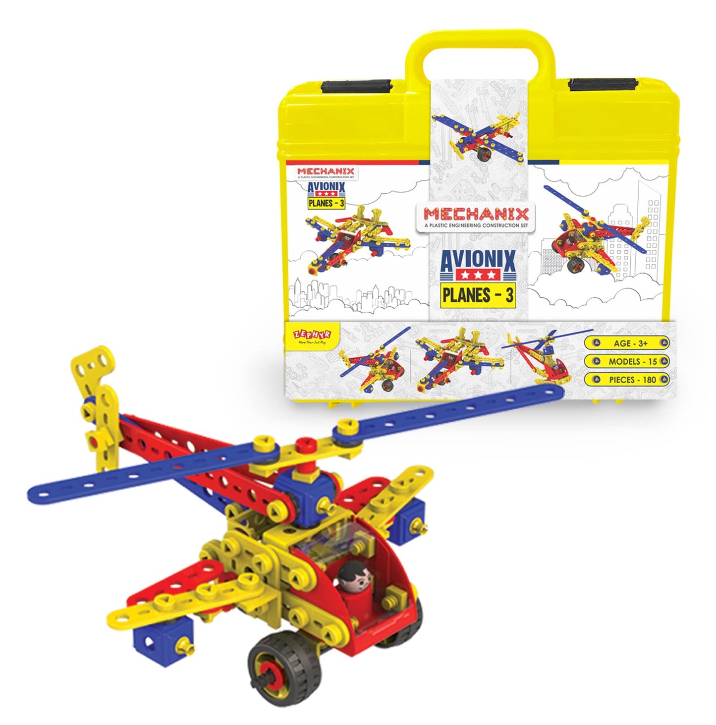 Plastic Mechanix Planes-3, 15 Models, STEM Education