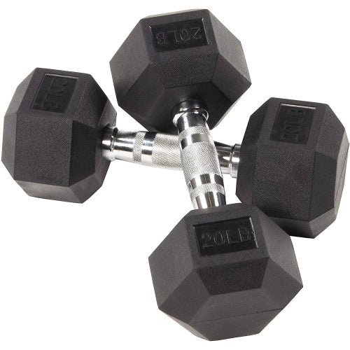 BalanceFrom Rubber Encased Hex Dumbbell Single DB20S