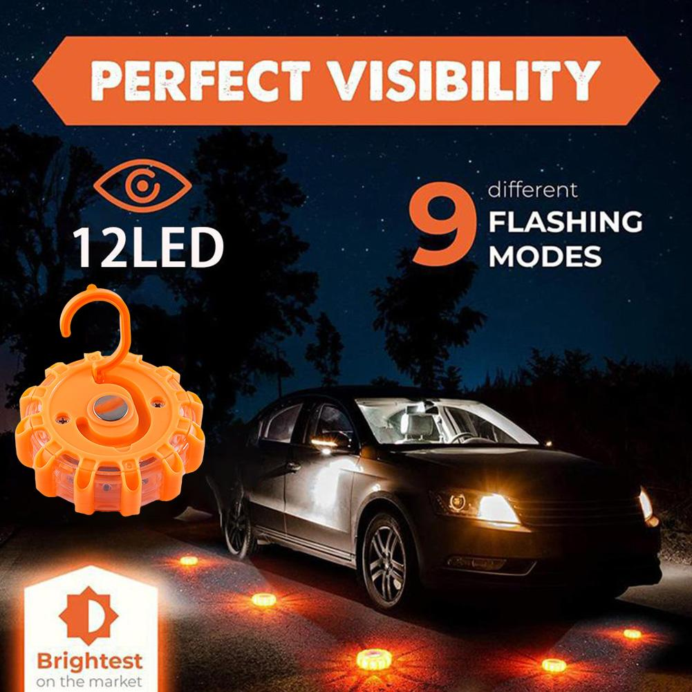 LED Roadside Safety Beacon Disc Car Flashing Warning Flare Lights