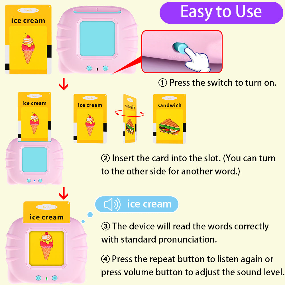 Kids Electronic Cognitive Cards Talking Flash Cards Audio Books