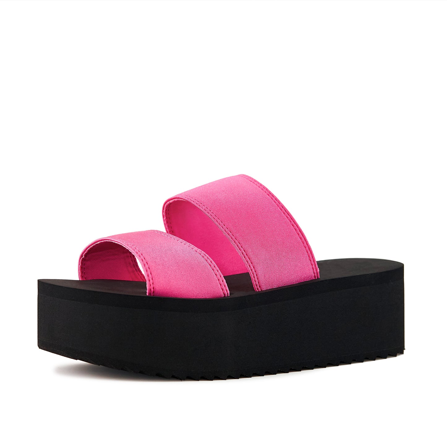 Women's Platform Sandal 2 Band Neon Pink