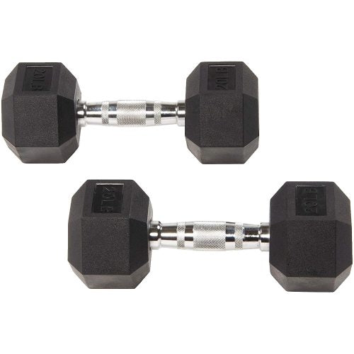 BalanceFrom Rubber Encased Hex Dumbbell Single DB20S