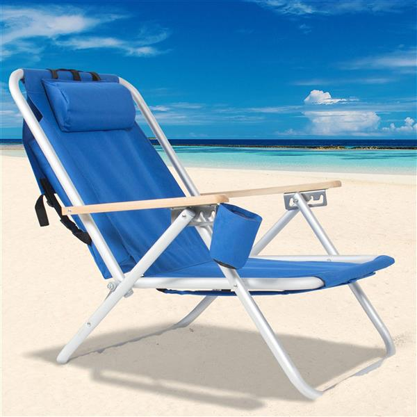 Portable High Strength Beach Chair with Adjustable Headrest