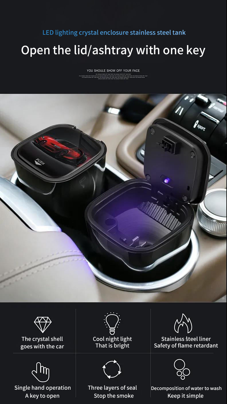 Auto Car ashtray multi function ashtray with light