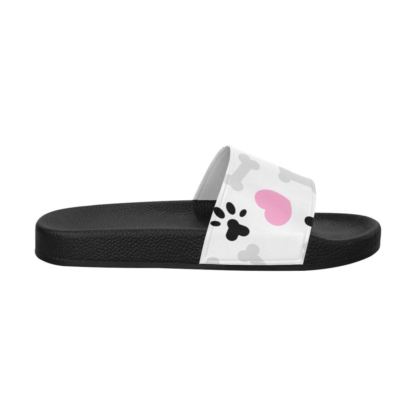 Womens Slides, Flip Flop Sandals, Doggie Love Paw Print