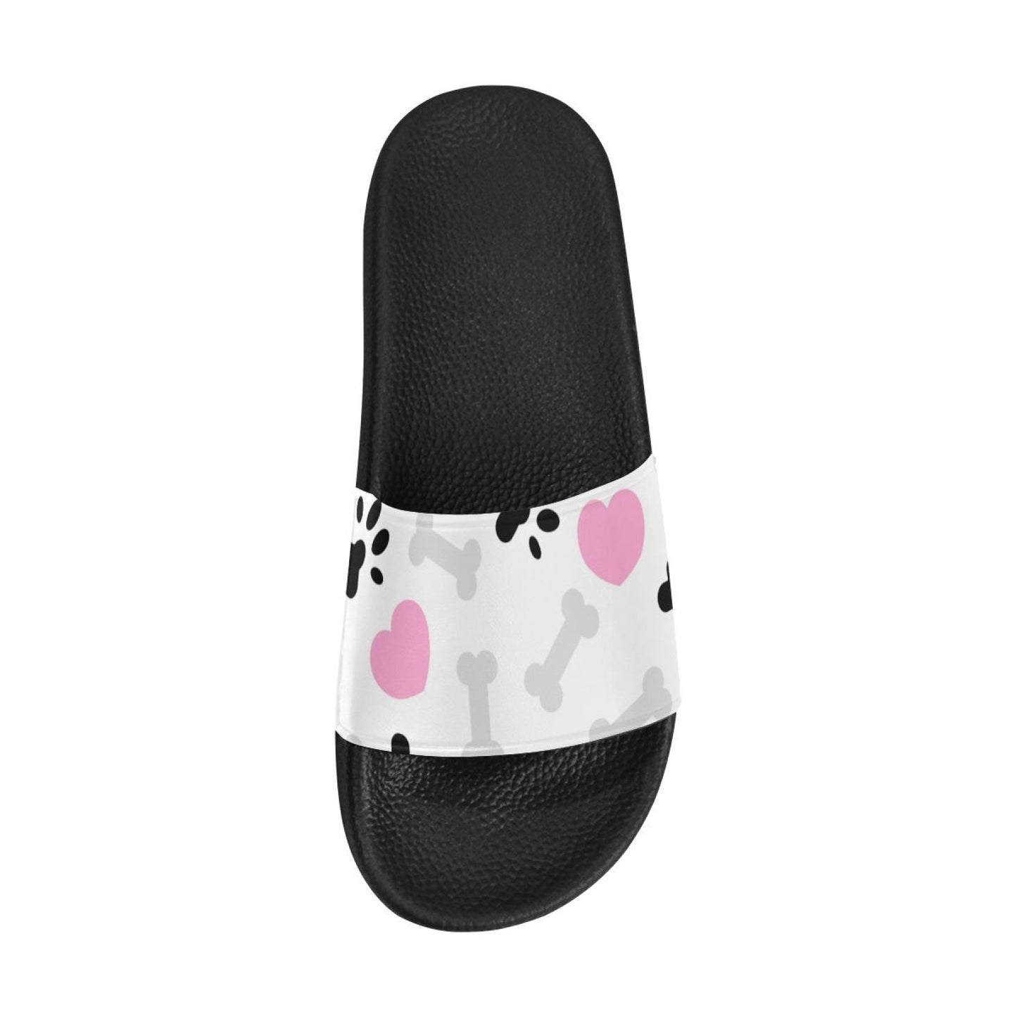 Womens Slides, Flip Flop Sandals, Doggie Love Paw Print