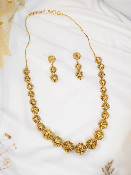 Gold Plated Matar Mala with Earrings