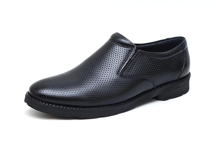 Men's Genuine Leather Slip On Formal Shoes (Size-UK-6 (Color-BLACK)