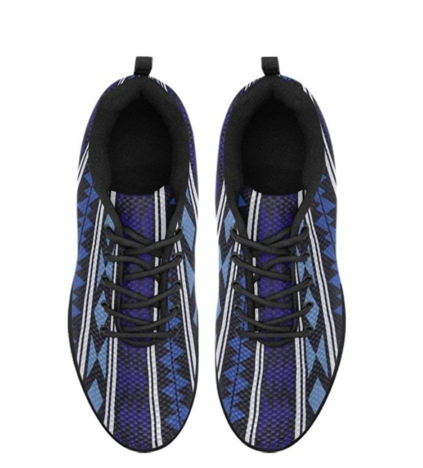 Sneakers for Women, Blue Aztec Print - Running Shoes