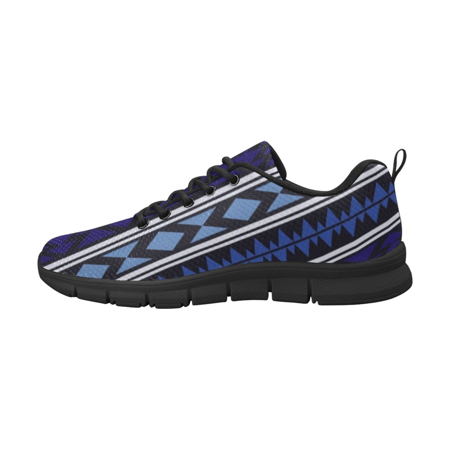 Sneakers for Women, Blue Aztec Print - Running Shoes