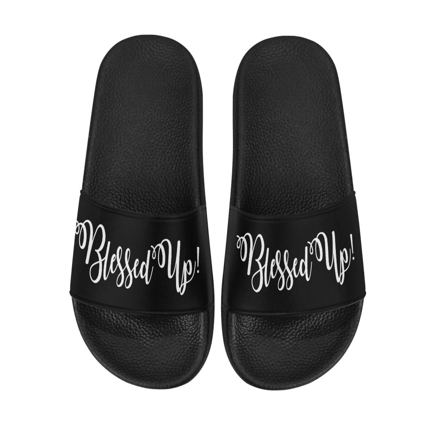 Womens Slides, Flip Flop Sandals, Blessed Up Print