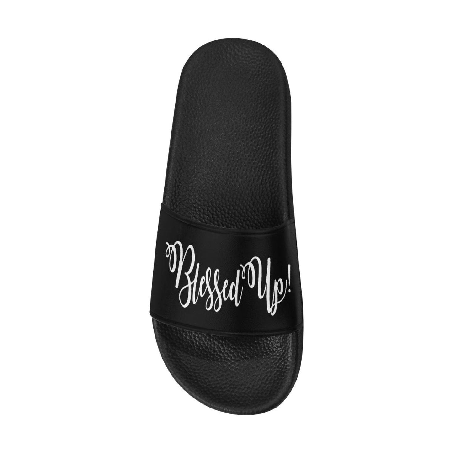 Womens Slides, Flip Flop Sandals, Blessed Up Print